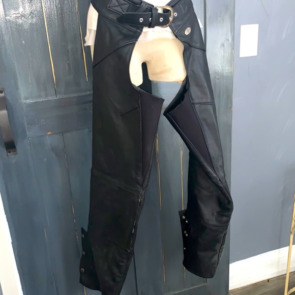 HARLEY DAVIDSON Leather Chaps black XS - Picture 1 of 8